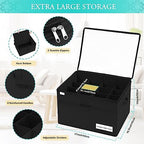 Luvhomee Shoe Storage Organizer, Fits 16 Pairs, Large Shoe Organizer Box for Closet, Clear Foldable Shoes Containers w/Bottom Support, Space Saving Shoe Cubby Storage Boxes w/Reinforced Handles, Black - Image 5