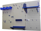 Wall Control Pegboard Organizer 4 ft. Metal Pegboard Standard Tool Storage Kit with Gray Toolboard and Blue Accessories - Image 2
