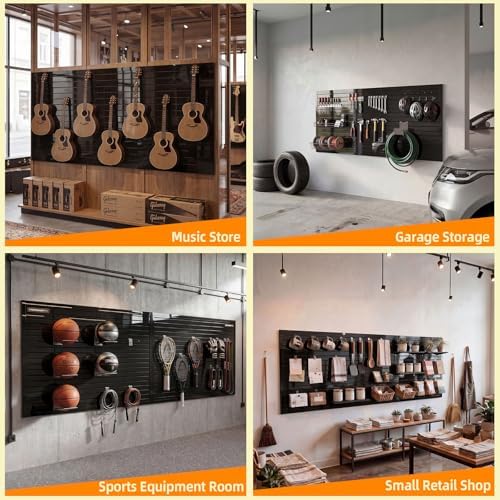 Duzzy Slatwall Panel, 4' H x 8' W PVC Slat Wall Paneling for Garage Storage - Image 6