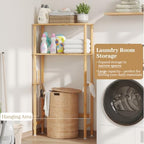 Over The Toilet Storage, Freestanding 2-Tier Bamboo Bathroom Shelves, Above Toilet Organizer for Home Washroom, Bathroom Decor (Natural) - Image 7