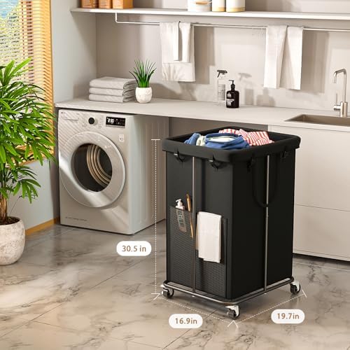 150L Large Laundry Hamper with Wheels, Rolling Laundry Basket - Image 4