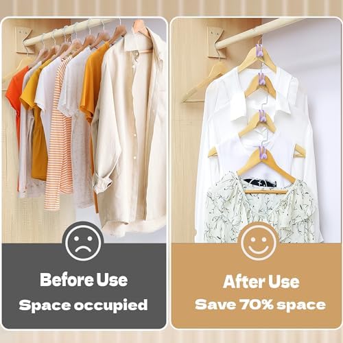 Mlici 60 Pcs Space Saving Hanger Connect Hooks for Closet Organizer, Purple - Image 2
