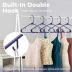 HOUSE DAY Blue Plastic Hangers 120 Pack, Slim Space-Saving Clothes Hangers - Image 7