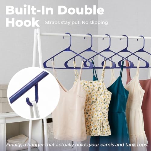 HOUSE DAY Blue Plastic Hangers 120 Pack, Slim Space-Saving Clothes Hangers - Image 7