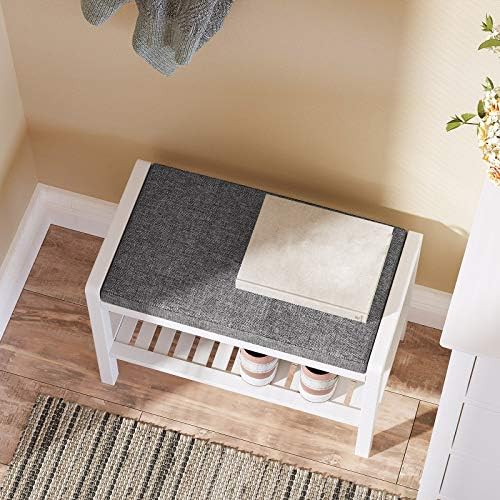 SONGMICS Shoe Rack Bench, Padded Seat, Storage Shelf, Holds Up to 350 lb - Image 4
