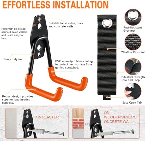HUPBIPY 26 Pack Garage Hooks Heavy Duty, Wall Mount Ladder Hooks - Image 3