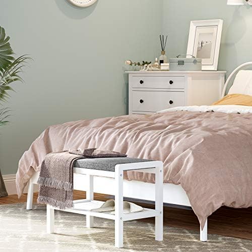 SONGMICS Shoe Rack Bench, Padded Seat, Storage Shelf, Holds Up to 350 lb - Image 2