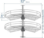 JOWBOOW Kidney Shape 32" Corner Cabinet Lazy Susan, Replacement Shelves - Image 3