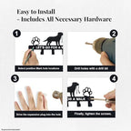 Dog Leash Holder for Wall, Key Holder Mount with 5 Metal Hooks, Pet Leash and Key Organizer, Screw Mounted Rack for Leashes Keys Collars, Entryway Garage Mudroom - Image 4
