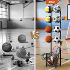 CADUKE Basketball Ball Storage Rack with 2 Baskets, Indoor/Outdoor - Image 5