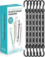 Space Saving Hangers for 144 Clothes, Reinforced Collapsible Hangers | 360° Swivel Hook, Fully Assembled, Hanger Hooks Space Saver for Closet Organizers and Storage, Dorm Room Essentials, Black by Latoxcaa-SpaceMaster
