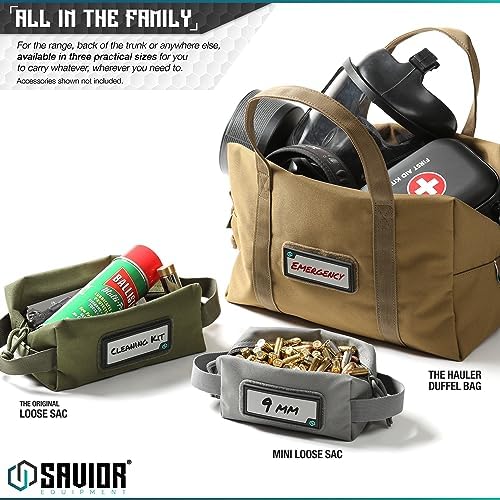 Savior Equipment Loose Sacs 4-Pack Tactical Ammo Pouch Firearm Ammunition Carrier Bag, ID Patches Included, Rifle Carbine Pistol Revolver Ammos Case Shooting Range Gear - Image 6