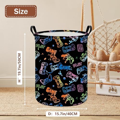 Game Fabric Storage Bin Nursery Organizer Basket - Image 2