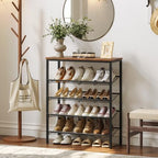 Nunsino Shoe Rack for Closet,5 Tier Shoe Organizer for Entryway,Shoe Shelf with Storage Shelves and Spacious Top,Max Holds 20 of Shoes,Rustic Brown - Image 2
