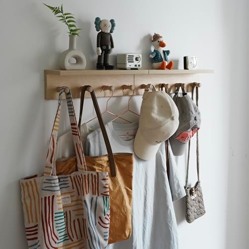 Wall Mounted Coat Rack with Shelf, Entryway 8 Hooks, 2 Pack by XAOHOME
