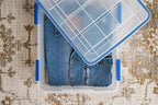 IRIS USA 3-Pack 26.5 Qt Storage Bins with Gasket Lids, Clear/Blue - Image 5