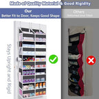 UVIAHOMI 2 Pack - Over The Door Organizer 5 Tiers, Extra Large Behind Door Storage of 10 Big Front & 10 Mesh Pockets, 80lb Weight Capacity, Hanging Doors Storage for Closet Bedroom Nursery, Dark Gray - Image 3
