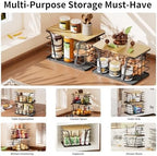 2 Pack Potato and Onion Storage Bins, Stackable Kitchen and Pantry Organizer with Bamboo Top & Lightweight PP Mat, for Vegetables, Fruit, Onion, Potato, Garlic - Pantry, Kitchen Storage Bins (Black) - Image 6