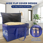 16 Pack Extra Heavy Duty Large Moving Bags with Strong Zipper & Carrying Handles, Sturdy Clothes Storage Bag Totes Bins, Packing Bags Moving Boxes College Moving Supplies, Dark Blue - 24 gal - Image 3