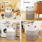 Laundry Hamper 96L Extra Large Laundry Basket, Woven Blanket Basket - Image 6