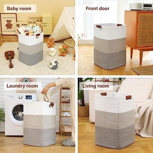Laundry Hamper 96L Extra Large Laundry Basket, Woven Blanket Basket - Image 6