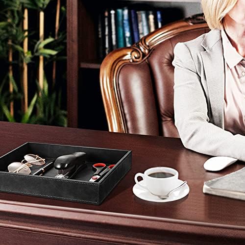 SITHON Valet Tray Desk Organizer PU Leather Catchall - Image 3