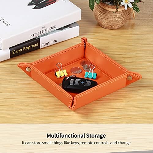 Key Dish Bowl for Entryway,Catchall Holder Bedside Table Valet Tray for Men - Image 2