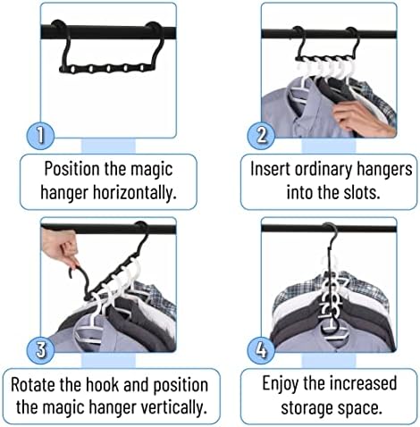 Mr. Pen- Space Saving Hangers, 8 pcs, 360° Rotating Hooks | Magic Cascading Hanger Organizer with 5 Enclosed Slots, Closet Organizers and Storage for Clothes - Image 6