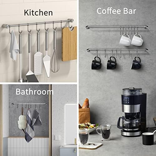 Audmore Kitchen Utensil Rack 1 PCS, 15.6” Pot & Pan Hanging Rack Wall Mount - Image 6