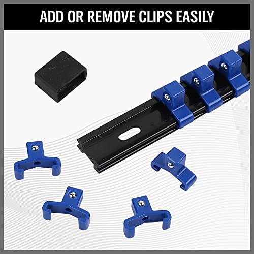 SWANLAKE 9-Piece Premium Socket Holder Organizer Set, 1/4-Inch x 48 Clips, 3/8-Inch x 45 Clips, 1/2-Inch x 36 Clips, Premium Quality Socket Clip Rail Holder - Image 4