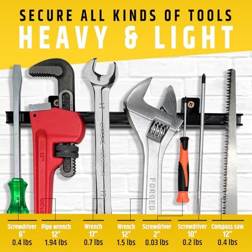 12" Heavy-Duty Magnetic Tool Holders (4 Pack - 48" Total) - Extremely Powerful Magnetic Pull Force to Hold Heavy Tools (Upgraded Version) - Professional Tool Bars/Strips Organizer - Image 5