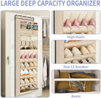 1 Pack Over The Door Shoe Organizer, 8 Shelves Hanging Shoe Organizers, - Image 2