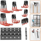 TORACK 24 PCS Garage Storage Hooks with Tracks, Wall Mount Tool Organizer by TORACK