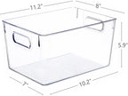 SKTEET Set of 8 Large Clear Plastic Storage Bins (8L), Storage Containers for Pantry Organization and Kitchen Storage Bins,Home Edit and Cabinet Organizers - Image 6