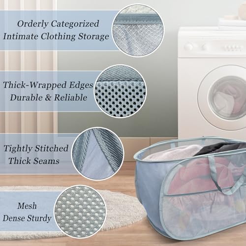 Pop Up Laundry Hamper 2 Pack with Handles & Side Pockets - Image 5