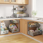 2 Pack 17IN-Depth Under Sink Organizer,Pull Out Cabinet Organizer With Smooth Cylindrical Rail,Metal Slide Out Drawer for Kitchen Bathroom Laundry,8-Level Tool Free Height Adjustable-Gun Gray - Image 7