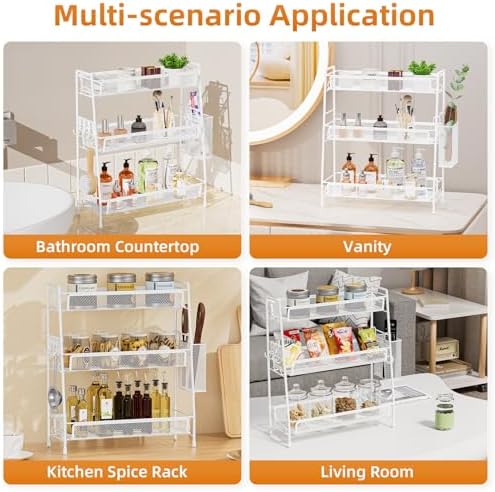 VITVITI 3 Tier Bathroom Organizer Countertop, Counter Storage Shelf, White - Image 4