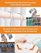 Baby Hangers, 50 Pack Stainless Steel 12.6 Inch Heavy Duty Non-Slip Space Saving Coat Hangers for Kids Children Toddler Clothes - Image 3