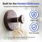 HOME SO Suction Cup Hooks for Shower & Bathroom Towel Holder 4-Pack Bronze - Image 3