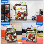 Kinghouse Sport Equipment Organizer for Garage, Steel Basketball Rack with Bat Holder and Hooks, Easy Assembly Storage for Balls, Kids' Toys, Workout Gear, Home Gym, Outdoor - Image 5