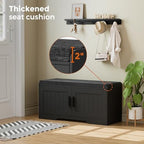 Homleke Shoe Storage Bench, 2 Doors & Thickened Padded Seat Cushion - Image 4