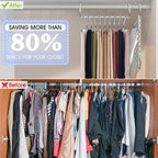 Upgrade 9 Layers Pants Hanger Space Saving Non-Slip Closet Organizer 2 Pack | Metal Space Saving Hangers Multi-Layer Multifunctional Closet Organizers Storage for Skirts Jeans Trousers(Creamy White) - Image 4
