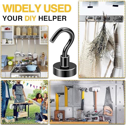 DIYMAG Magnetic Hooks 100pcs 30lbs Cruise Essentials 2026 Magnet Hook Black - Image 3