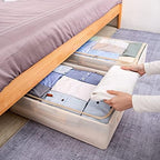CYhom Under Bed Storage Bins Frame Storage Box Oxford Fabric Sturdy Underbed Container Foldable Stackable Large Capacity Clothes Organizer - Image 2