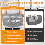 Collapsible Laundry Baskets with Lid, Foldable Clothes Hamper with Reinforced Handles, Sturdy Pop Up Hampers for Laundry, Tear Proof & Easy to Carry Laundry Hamper for Home, Dorm, Travel Grey - Image 6