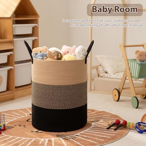 OIAHOMY 80L Nursery Hamper Laundry Basket Laundry Hamper Yellow/Black - Image 3
