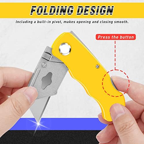 JETMORE 4 Pack Folding Utility Knife, Box Cutter with 10 Blade, Razor Knife - Image 3