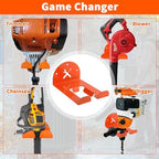 Upgraded Trimmer Rack Wall Mount - 8" Heavy Duty Weed Eater Hanger for Garage Wall, Garden Power Tool Holder Organizer Hooks for Grass Trimmer, Hedge Trimmer, Leaf Blower and Chainsaw, Orange, 4 Pack - Image 2