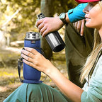 Nuovoware Water Bottle Carrier Bag, 25oz/32oz, Navy blue - Image 6