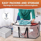 CONGREGATE Extra Large Heavy Duty Moving Bags 8 Pack Semi‑Transparent | Storage Bags with Zipper & Handles Waterproof Tote Bags for Clothes Packing Moving Dorm Home Closet Quilt & Clothing Storage - Image 6
